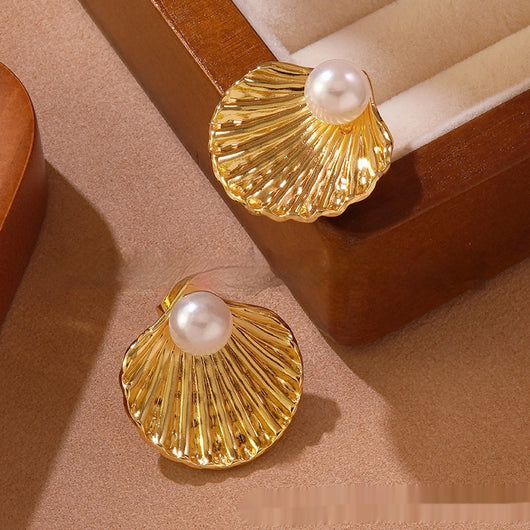 Aretes de Perla Concha Marina - Diseño Playa Chic - Image 4
