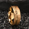 Anillo de Tungsteno con Incrustación de Oro Laminado - Estilo Europeo Moderno
