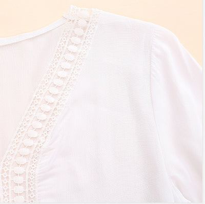 Vestido Largo con Detalles de Encaje y Manga Larga - Image 12