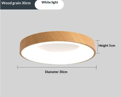 Lámpara de Techo LED Minimalista Estilo Chino Contemporáneo con Textura de Madera - Image 8