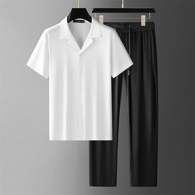 Conjunto Casual de Seda de Hielo para Hombre - Image 4