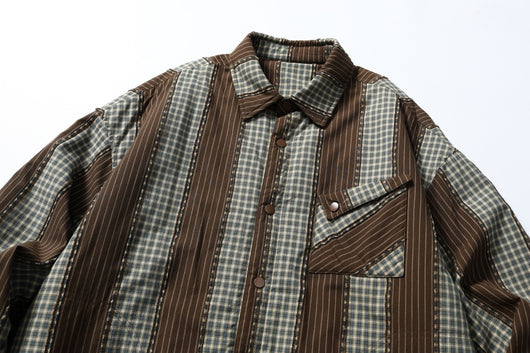 Camisa Acolchada de Algodón a Rayas con Detalles Desgastados - Image 29
