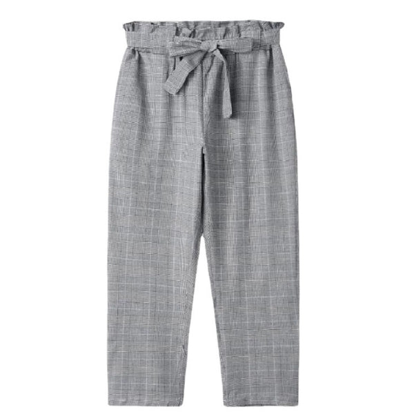 Pantalón Largo de Talle Alto con Lazo y Cordones - Versátil para Cualquier Ocasión