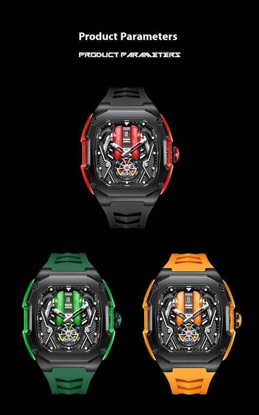 Reloj Tonneau de Lujo Hueco 3D con Luminiscencia y Resistencia al Agua - Image 20