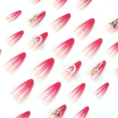 Uñas Postizas Efecto Perla Rosa Degradado 3D - Image 9