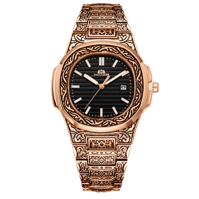 Reloj Hombre Cuarzo Tallado Loro Calendario Luminiscente - Image 18