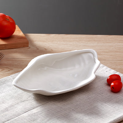 Plato Occidental de Cerámica Blanca Pura con Diseño Concha Personalizado - Image 5