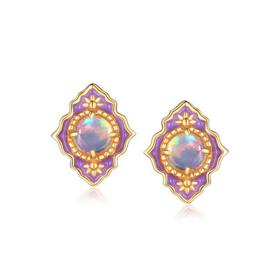Aretes Ópalo Degradado con Esmalte Brillante - Image 2