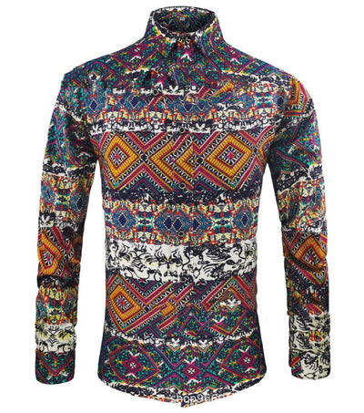 Camisas de Lino y Algodón para Hombre con Estampado - Colección Otoño - Image 13