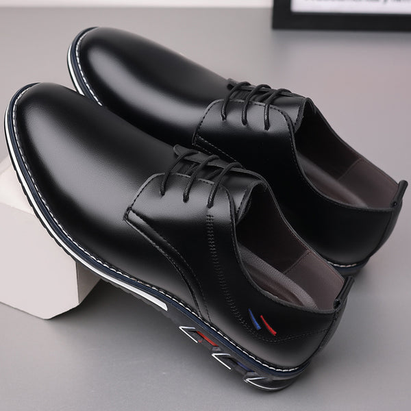 Zapatos Casuales de Cuero Ligeros con Cordones para Todo el Año