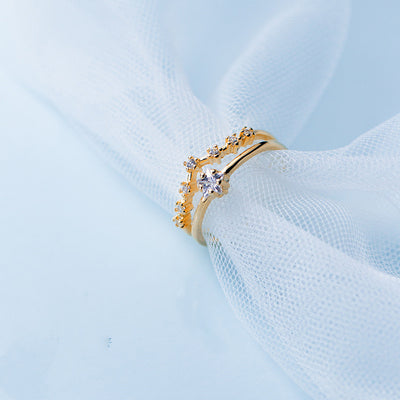 Anillo de Plata para Mujer con Diamante Doble Capa - Image 4