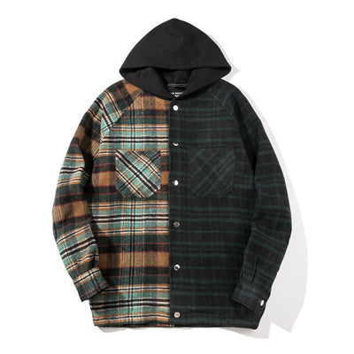Sudadera Cardigan Cuadros con Capucha Oversize Estilo Europeo - Image 14