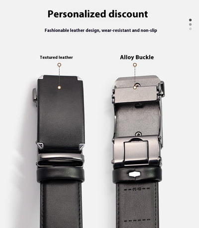 Cinturón de Cuero Genuino para Hombre con Hebilla Automática de Aleación - Image 18