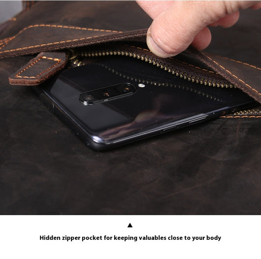 Mochila de Cuero Vintage Simplicity para Hombre - Image 10