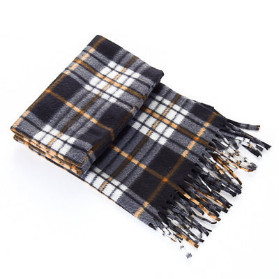 Bufanda Térmica Escocesa Negra y Blanca Talla Grande para Hombre y Mujer - Image 9