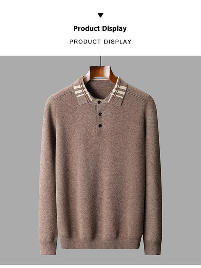 Suéter Polo Cuello Solapa Multicolor Tejido Cashmere Holgado - Image 10