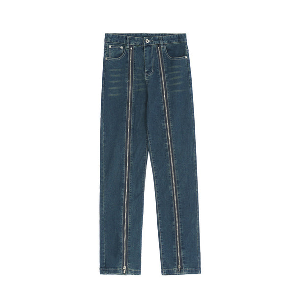 Jeans Deconstructidos con Cierre Lateral - Estilo Urbano Deslavado