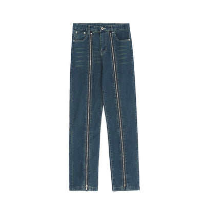 Jeans Deconstructidos con Cierre Lateral - Estilo Urbano Deslavado