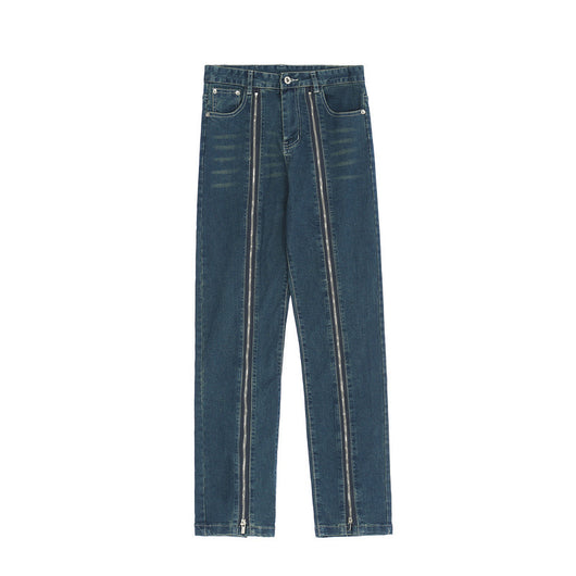 Jeans Deconstructidos con Cierre Lateral - Estilo Urbano Deslavado