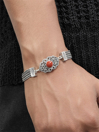 Pulsera Tejida South Red con Incrustaciones Vintage - Diseño de Lujo para Mujer - Image 5