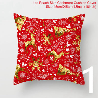 Funda de Almohada Navideña con Estampado Santa para Decoración del Hogar - Image 78