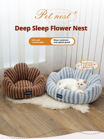 Cama Nido para Gatos Acolchada Grande Diseño Pétalos - Image 8