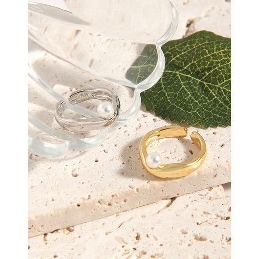 Anillo de Plata Esterlina con Perla Geométrica - Diseño Luxury Minimalista - Image 8