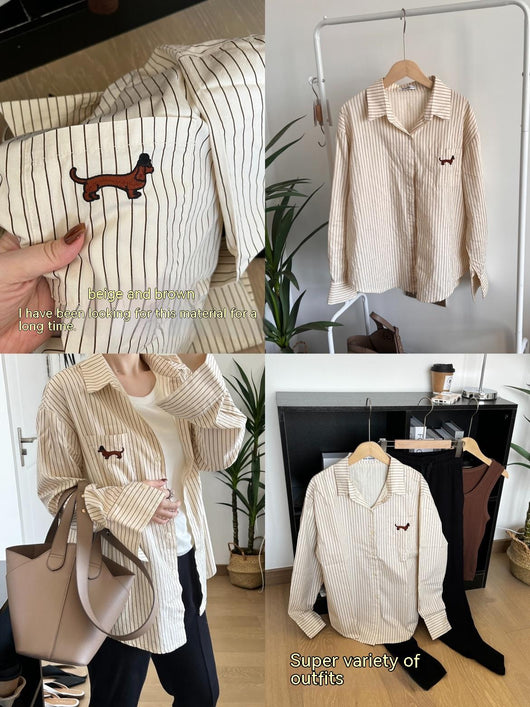 Camisa Suelta con Rayas Verticales para Perro Salchicha - Image 10