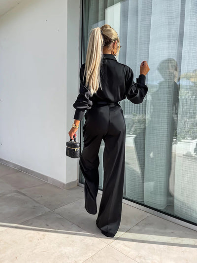 Conjunto de Camisa Manga Larga con Bolsillos Falsos y Pantalón Holgado - Image 18