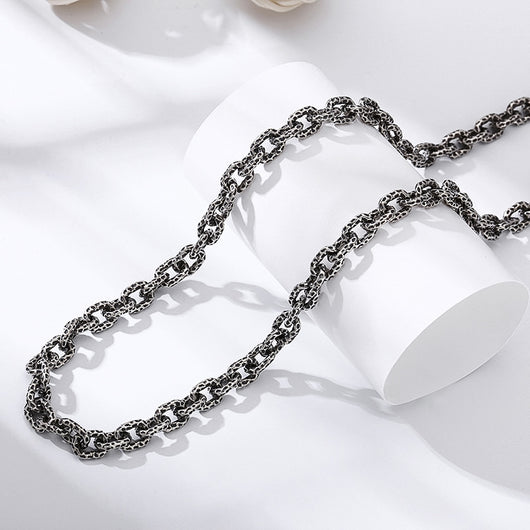 Collar de Plata Esterlina S925 con Patrón de Meteorita para Hombre - Image 8
