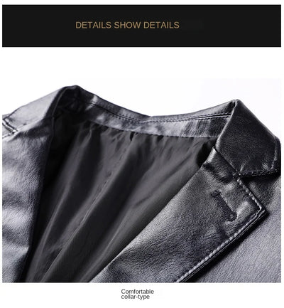 Chaqueta de Cuero PU Casual para Hombre Joven y Adulto - Image 15