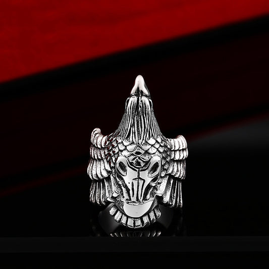 Anillo de Acero Inoxidable Personalizado con Cuervo para Hombre - Image 2