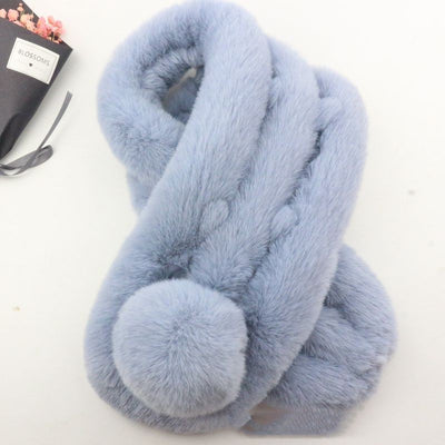 Bufanda de Piel de Conejo Invierno Coreano para Mujer - Image 16