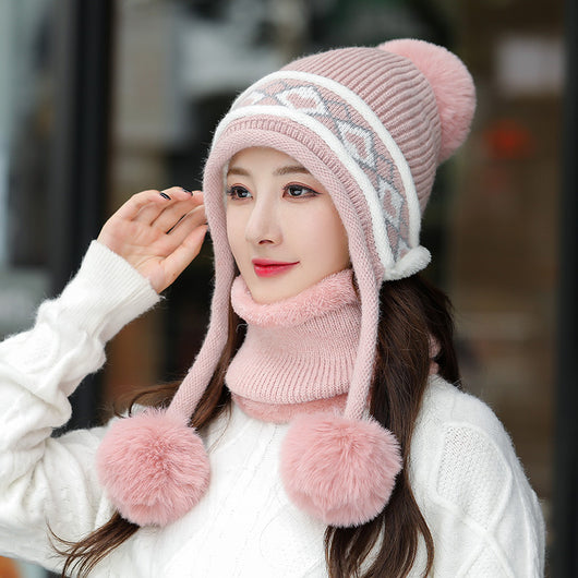 Gorro Tejido Plush Twist con Bola Colgante para Mujer - Image 26