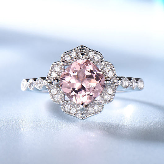 Anillo de Morganita Lujo en Plata Esterlina para San Valentín - Image 8