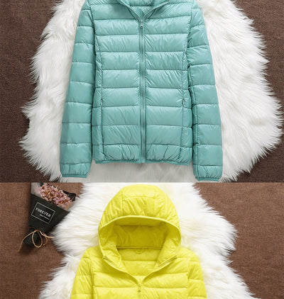 Chaqueta Acolchada Ligera para Mujer con Capucha Ajustada - Image 20