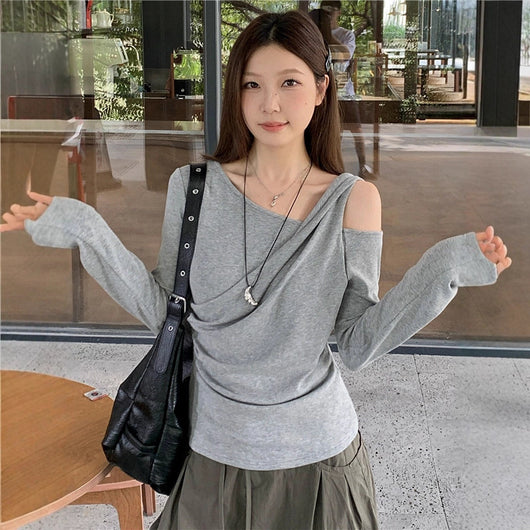 Blusa Base Ajustada con Pliegues y Cintura Marcada - Diseño Otoñal Exclusivo - Image 4