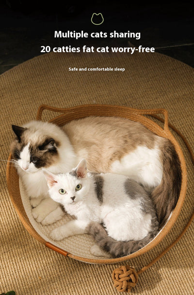 Cama Tejida para Gatos con Diseño Adorable de Hilo de Algodón - Image 14