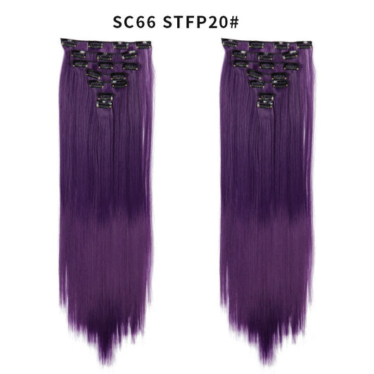 Set de Extensiones de Cabello con 16 Clips - Peluca de Fibra Sintética Premium - Image 66