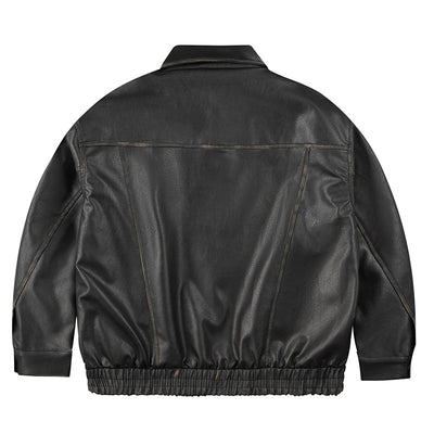 Ropa de Cuero Retro Holgada para Hombre y Mujer - Image 4