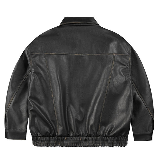 Ropa de Cuero Retro Holgada para Hombre y Mujer - Image 4