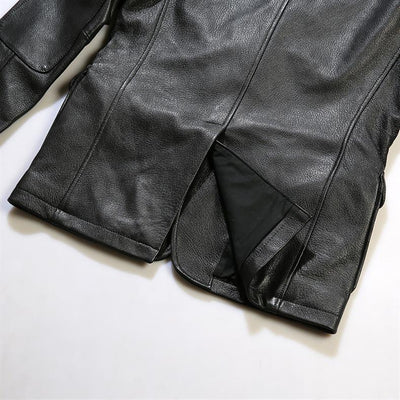 Blazer de Cuero Casual Abotonado Simple - Image 14