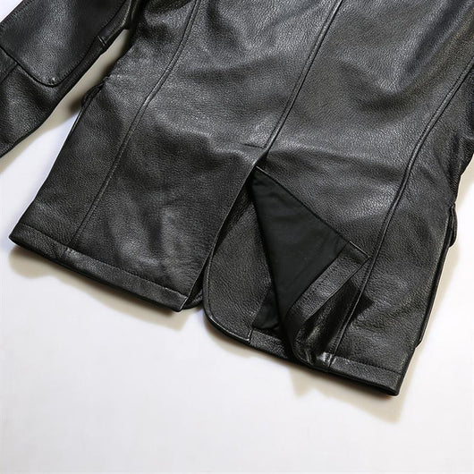 Blazer de Cuero Casual Abotonado Simple - Image 14