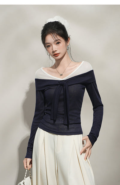 Camiseta Manga Larga Ajustada con Costuras Decorativas para Mujer - Image 9