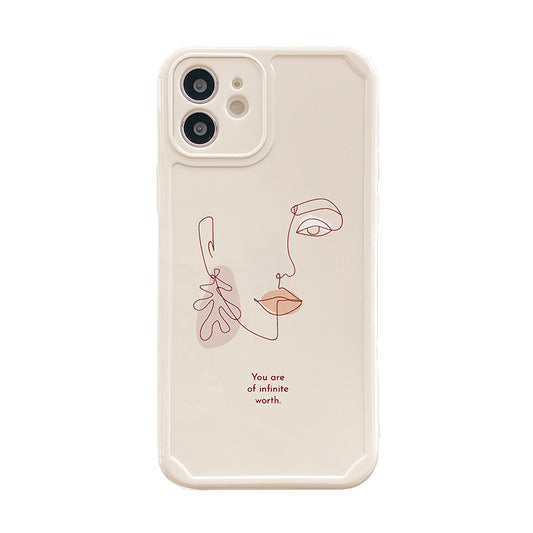 Funda para Teléfono con Marco de Foto de Chica de Líneas Simples - Image 2
