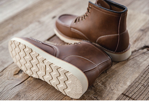 Botas de Motocicleta de Cuero Premium para Hombre - Caña Media-Alta