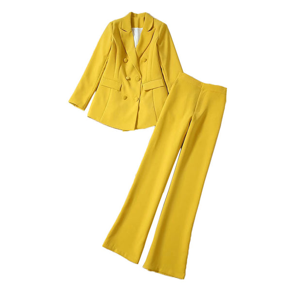 Traje Ejecutivo Amarillo Dos Piezas para Mujer - Image 3