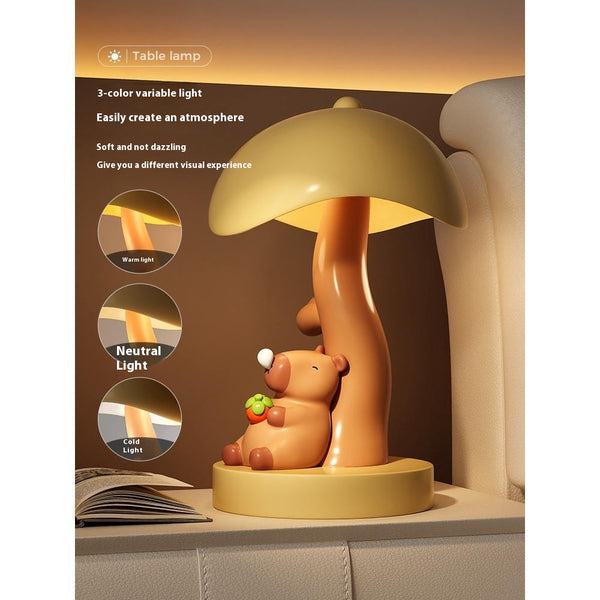 Lámpara de Mesa Beige para Dormitorio - Decoración Elegante del Hogar