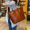 Bolso Tote de Cuero Encerado para Mujer - Bolsa de Hombro Elegante y Versátil