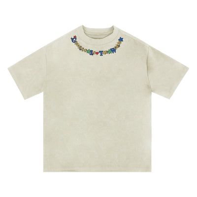 Camiseta Cuello Redondo con Letras Bordadas para Hombre - Image 14